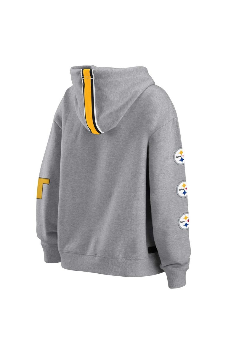 WEAR by Erin Andrews Women's WEAR by Erin Andrews Gray Pittsburgh Steelers Full-Zip Hoodie, Alternate, color, 
