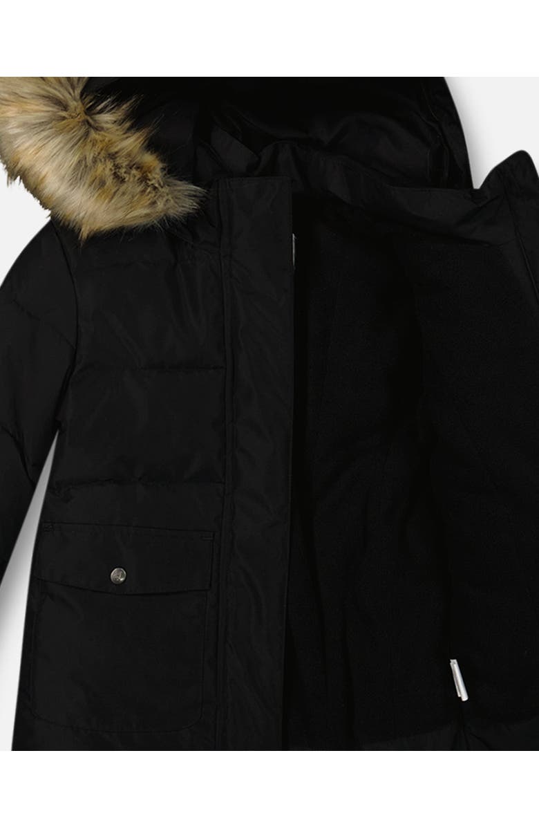 Deux par Deux Kids Unisex Puffy Jacket Black, Alternate, color, 