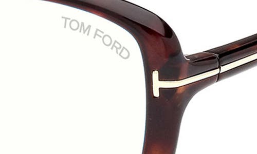 Tom Ford Geometrically Framed Flat Mirror In Vintage Rose Havana To Pink