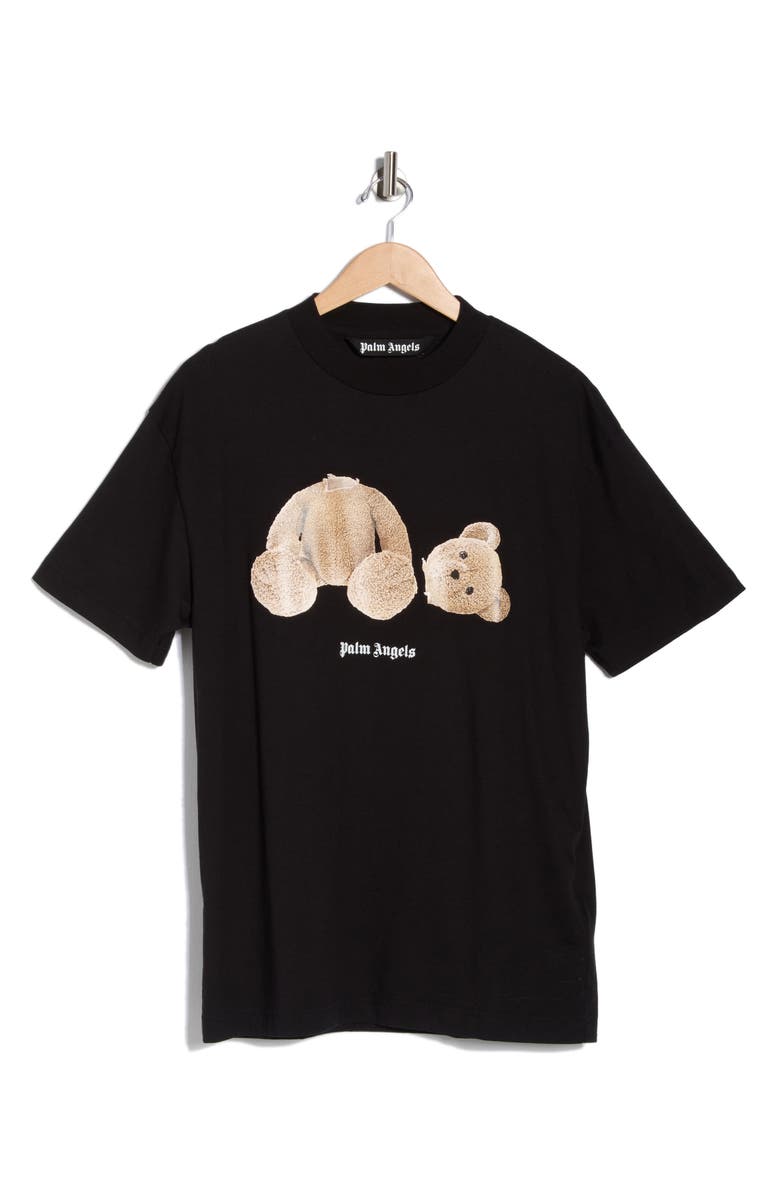Palm Angels Broken Bear Logo Graphic T-Shirt, Main, color, Black/Brown