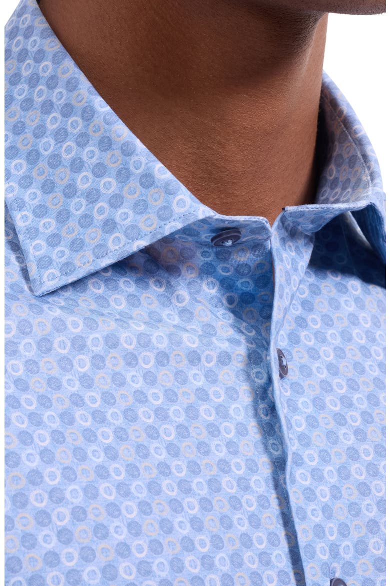 Miles OoohCotton® Medallion Print Short Sleeve Button-Up Shirt, Alternate, color, AIR BLUE