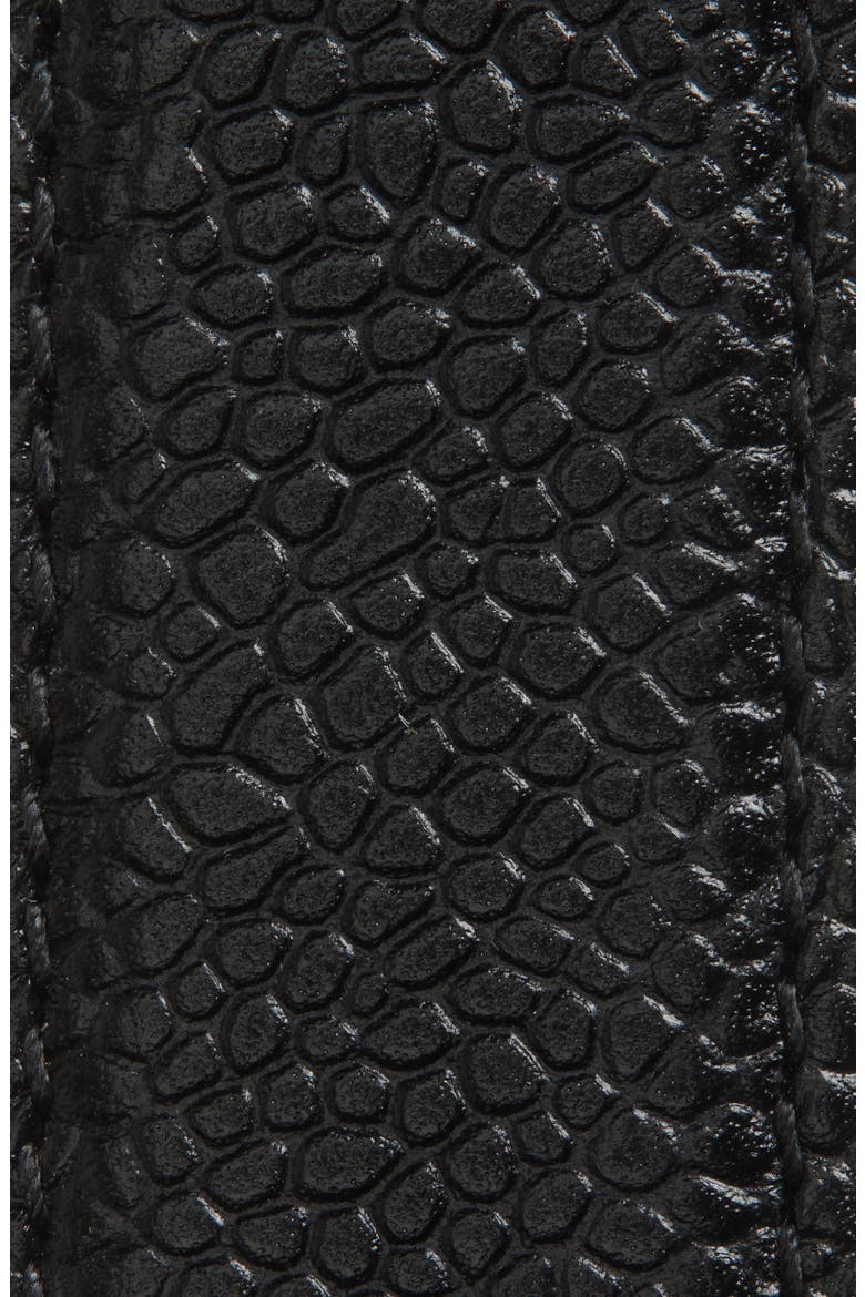 Round Buckle Leather Belt, Alternate, color, BLACK