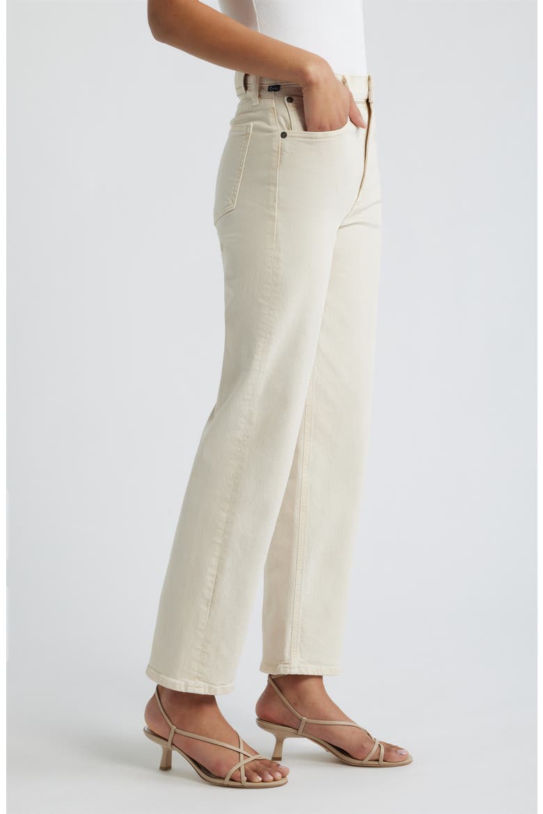 Palma High Waist Ankle Straight Leg Jeans, Alternate, color, ALMOND LIGHT BEIGE