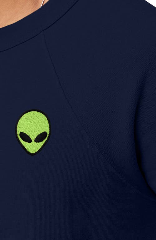 Dalix Alien Fleece Sweatshirt In Navy Blue