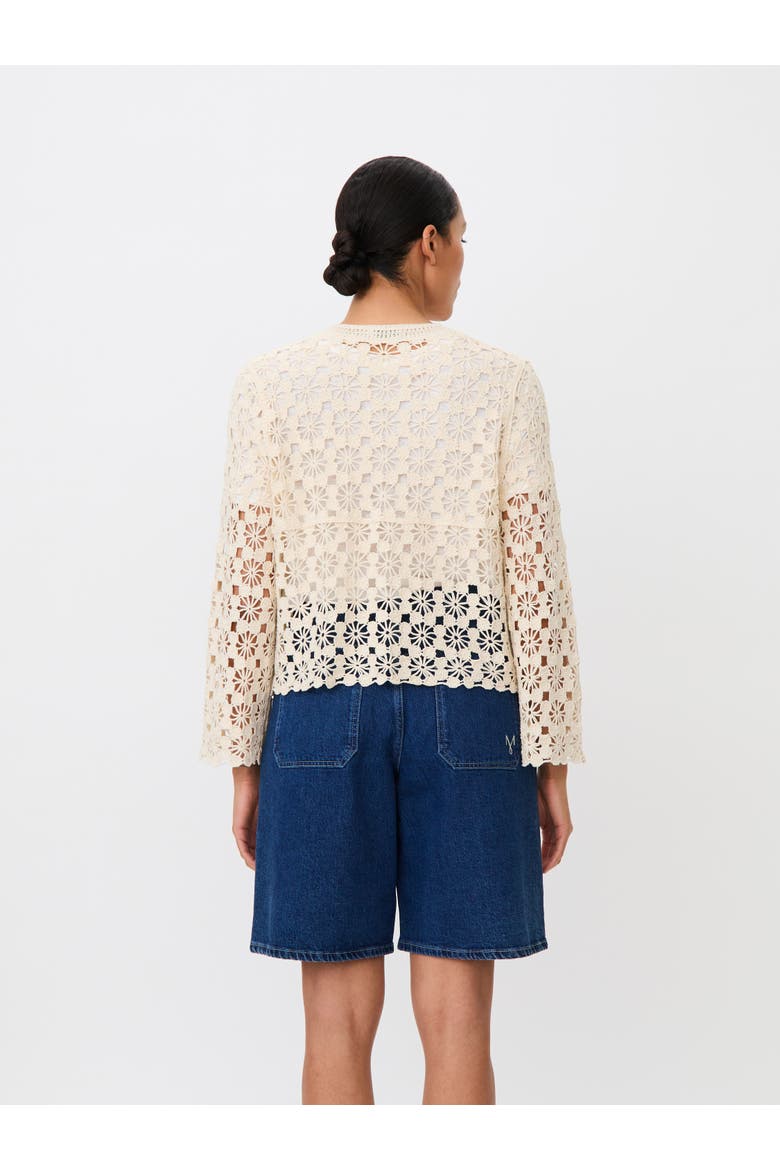 Malittalis Crochet Floral Cardigan, Alternate, color, Fog