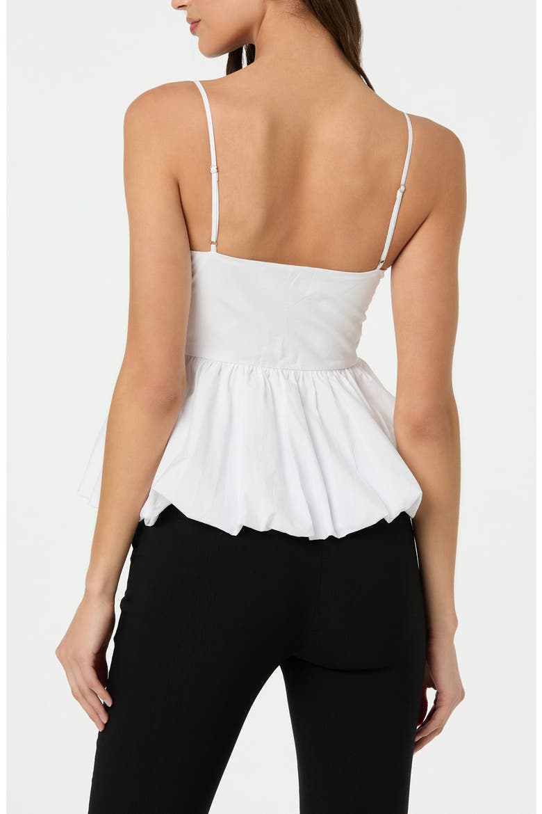 Cotton Twist Cutout Bubble Peplum Camisole, Alternate, color, OFF WHITE