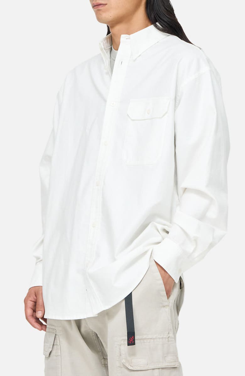 Gramicci Woven Oxford Button-Down Shirt, Alternate, color, White