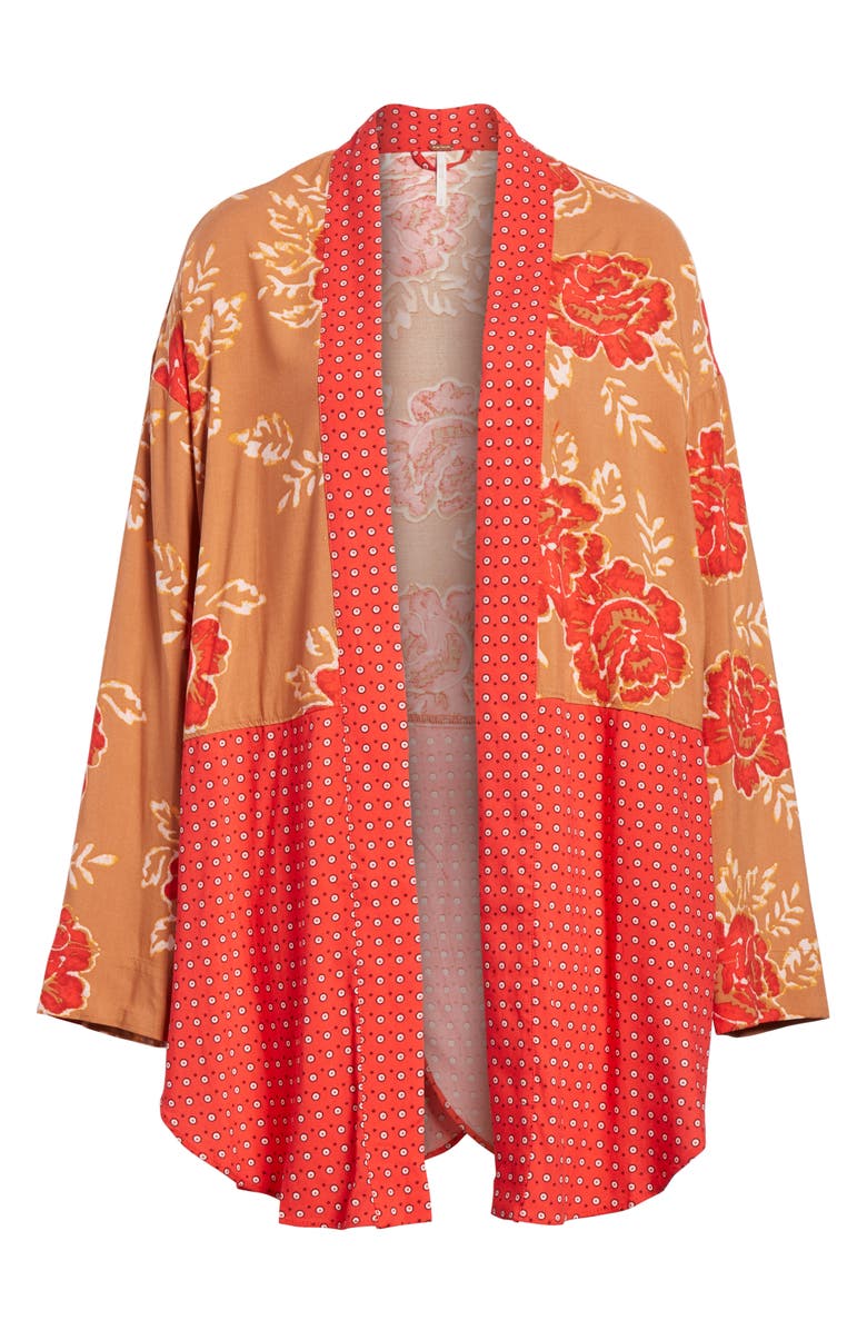 Free People Forget Me Knot Tie Front Kimono, Alternate, color, 