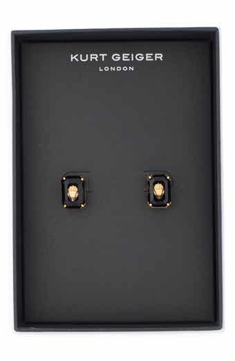 Kurt Geiger London Emerald Cut Crystal Eagle's Head Stud Earrings