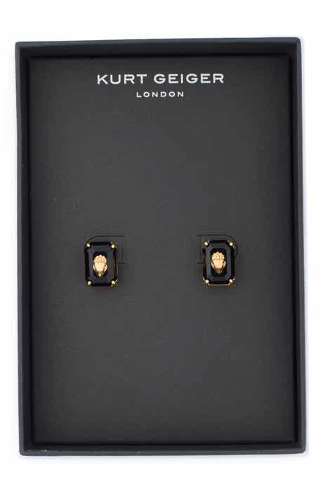 Kurt Geiger London Emerald Cut Crystal Eagle's Head Stud Earrings