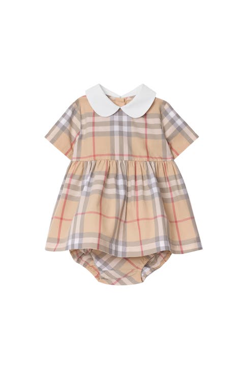 Check Cotton Poplin Dress with Bloomers