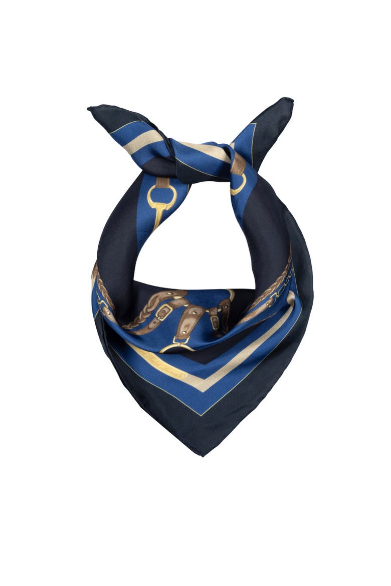 equestrian small square, Alternate, color, navy