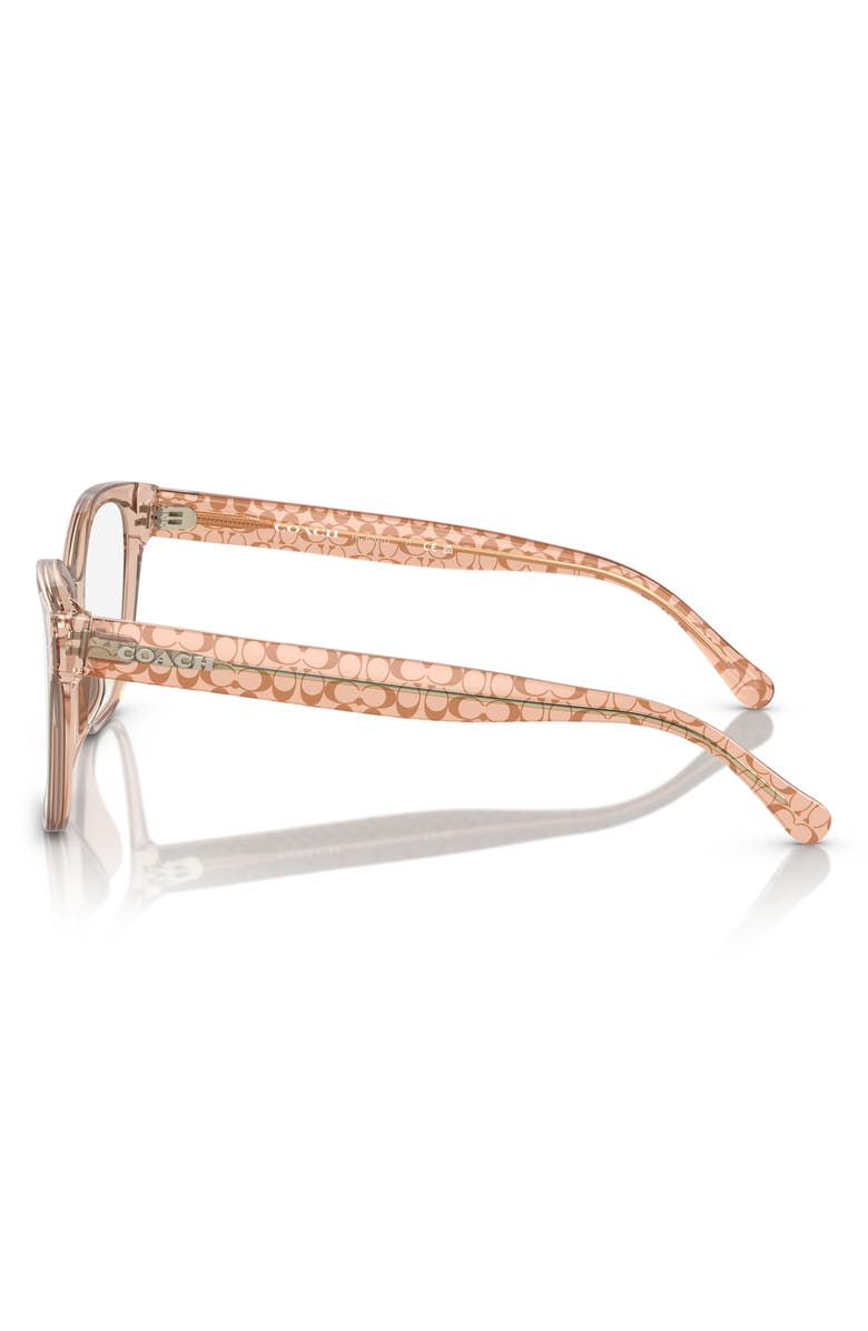 COACH 50mm Square Optical Glasses, Alternate, color, Transparent Brown / Demo Lens