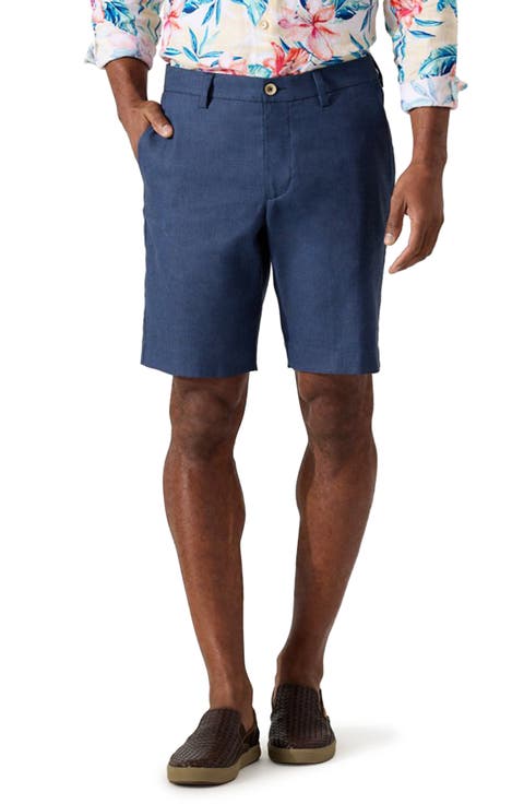 Lahaina Bay Flat Front Linen Blend Shorts