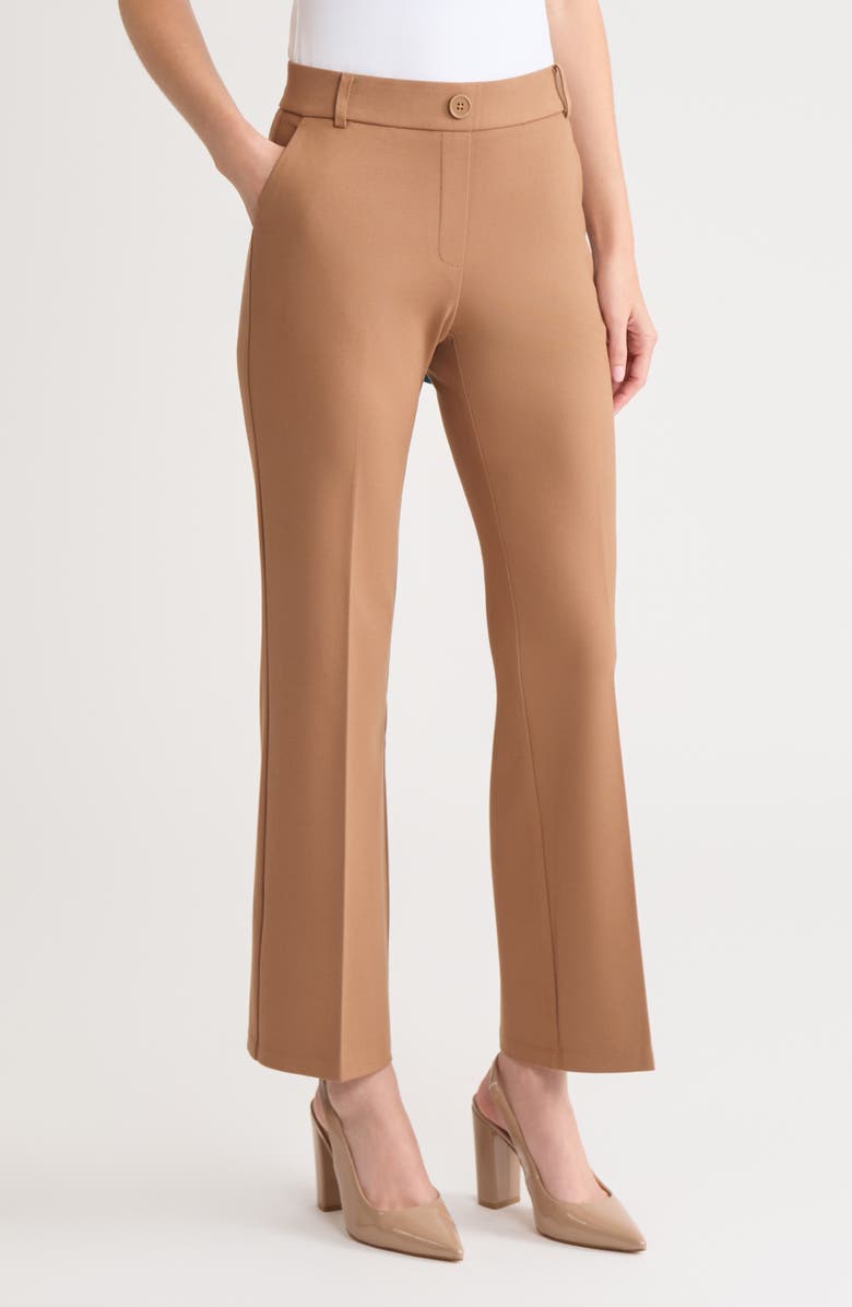 KASPER Pull-On Flare Pants, Alternate, color, Dark Camel
