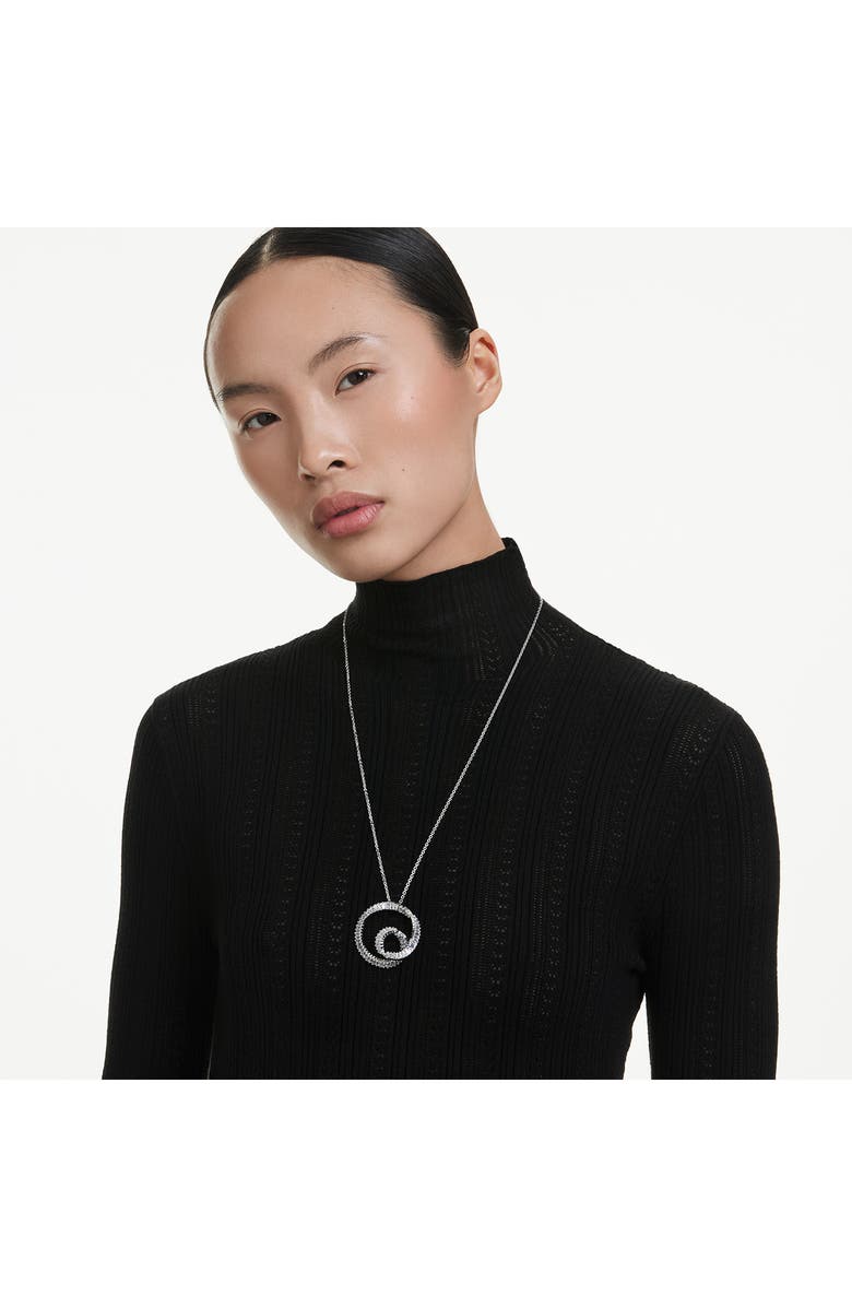 Swarovski Matrix Pendant Necklace, Alternate, color, White/ Silver