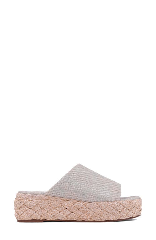 Shushop Lizzie Jute Platform Slide Sandal In White