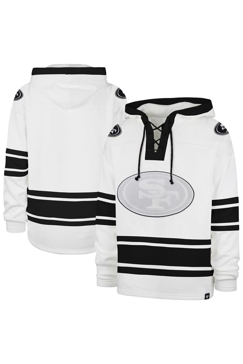 Men's '47  White San Francisco 49ers After Image Superior Lacer with Hood, Main, color, White