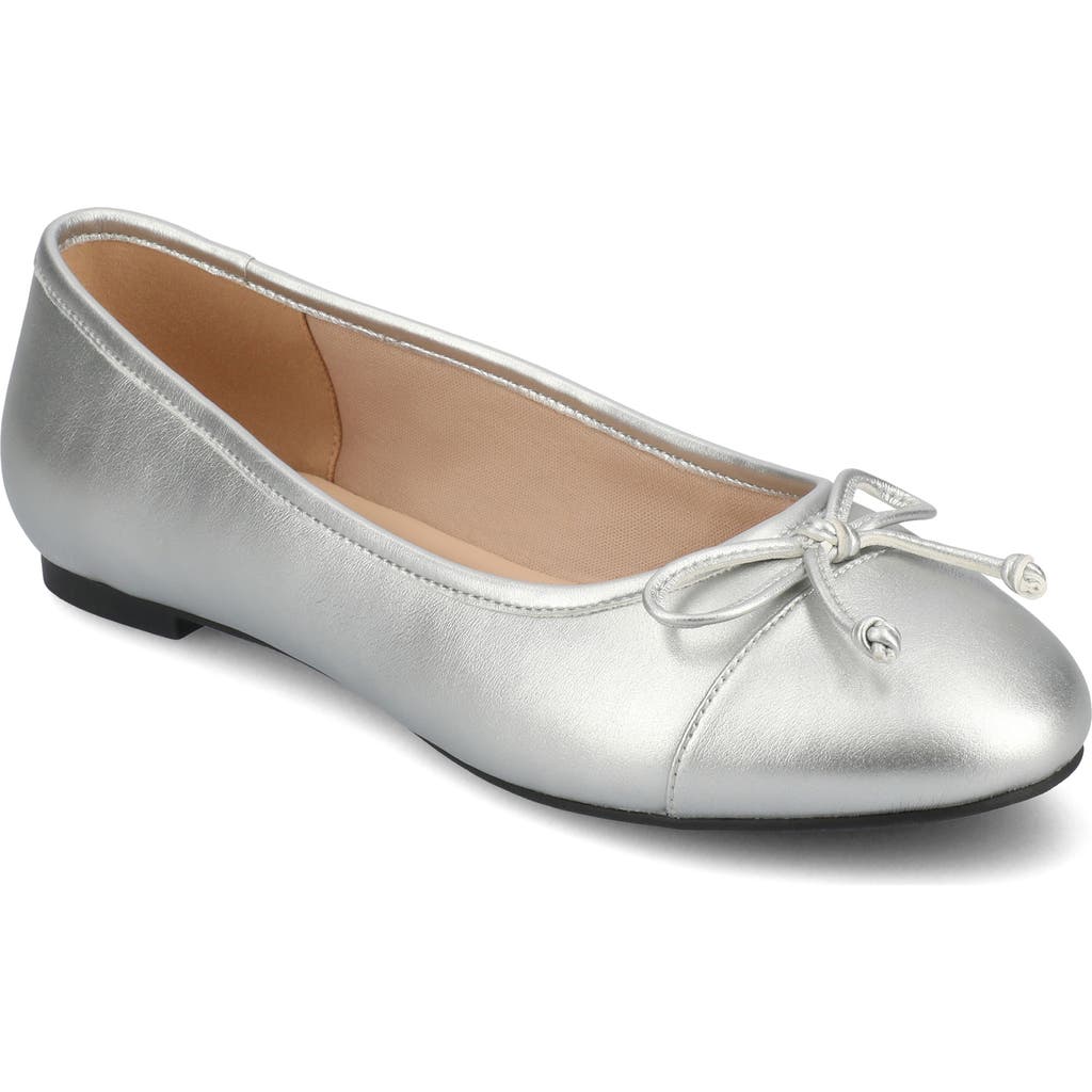 Shop Journee Collection Kaiah Ballet Flat In Silver