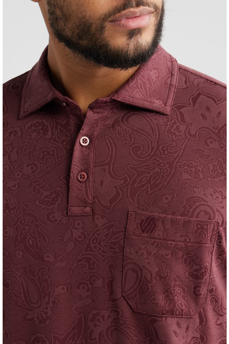 Evans Paisley Jacquard Polo, Alternate, color, BURGUNDY PAISLEY