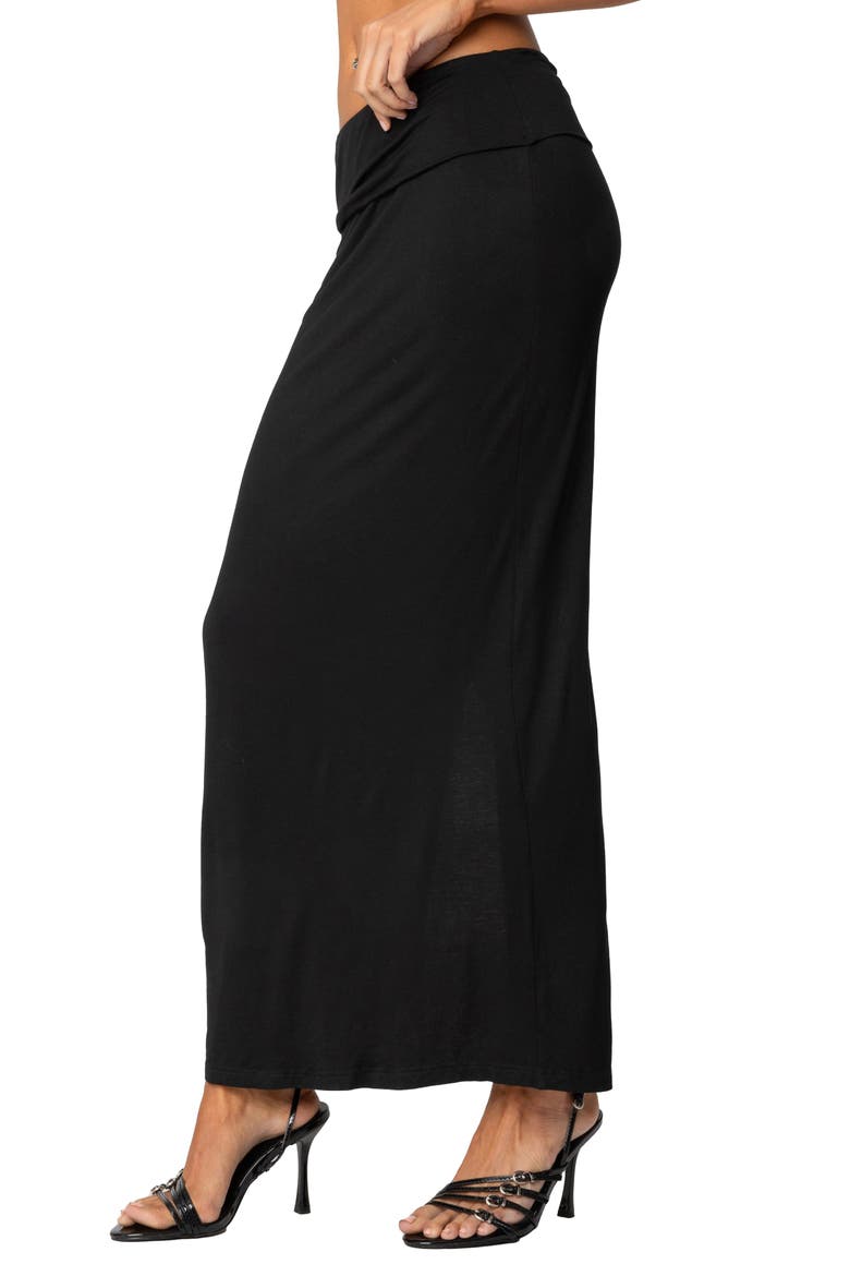 Johanna Foldover Maxi Skirt, Alternate, color, BLACK