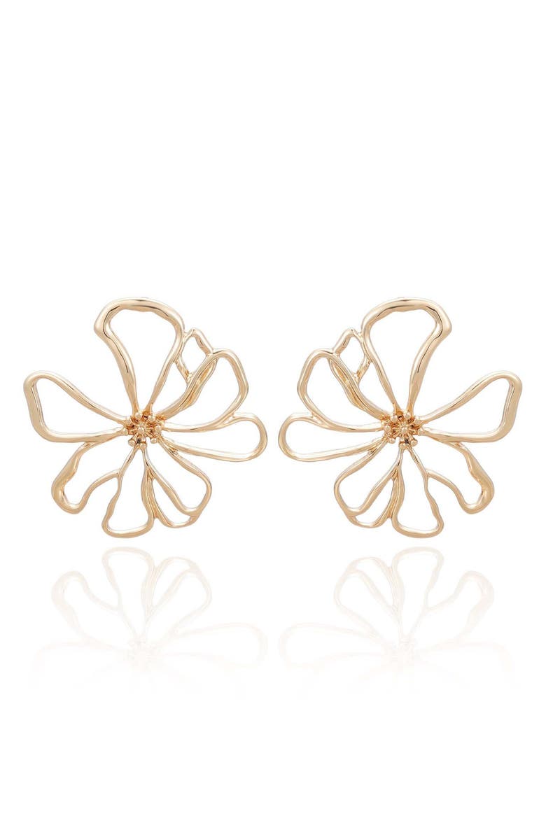 Ettika Blossom Drop Earrings, Alternate, color, Gold