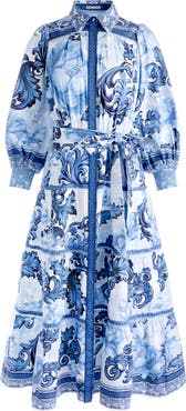 【Alice+Olivia】GENEVA 花柄 ベルト付き ポプリン シャツドレス Alice+Olivia】GENEVA 花柄 ベルト付き ポプリン シャツドレス