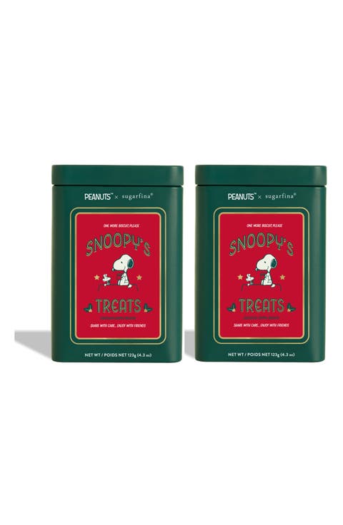 x Peanuts Set of 2 Snoopy's Treats Holiday Tin