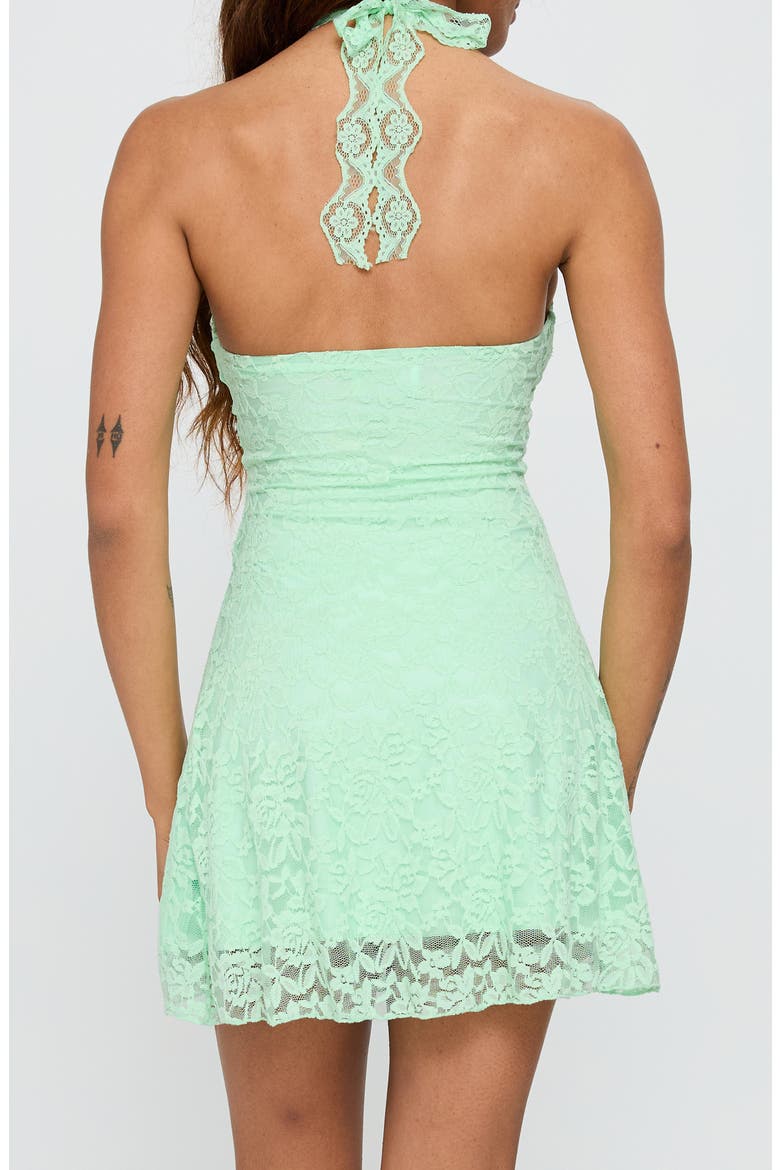 Lace Halter Minidress, Alternate, color, AQUA