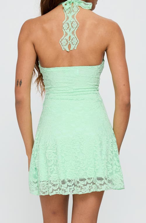 Princess Polly Lace Halter Minidress In Green