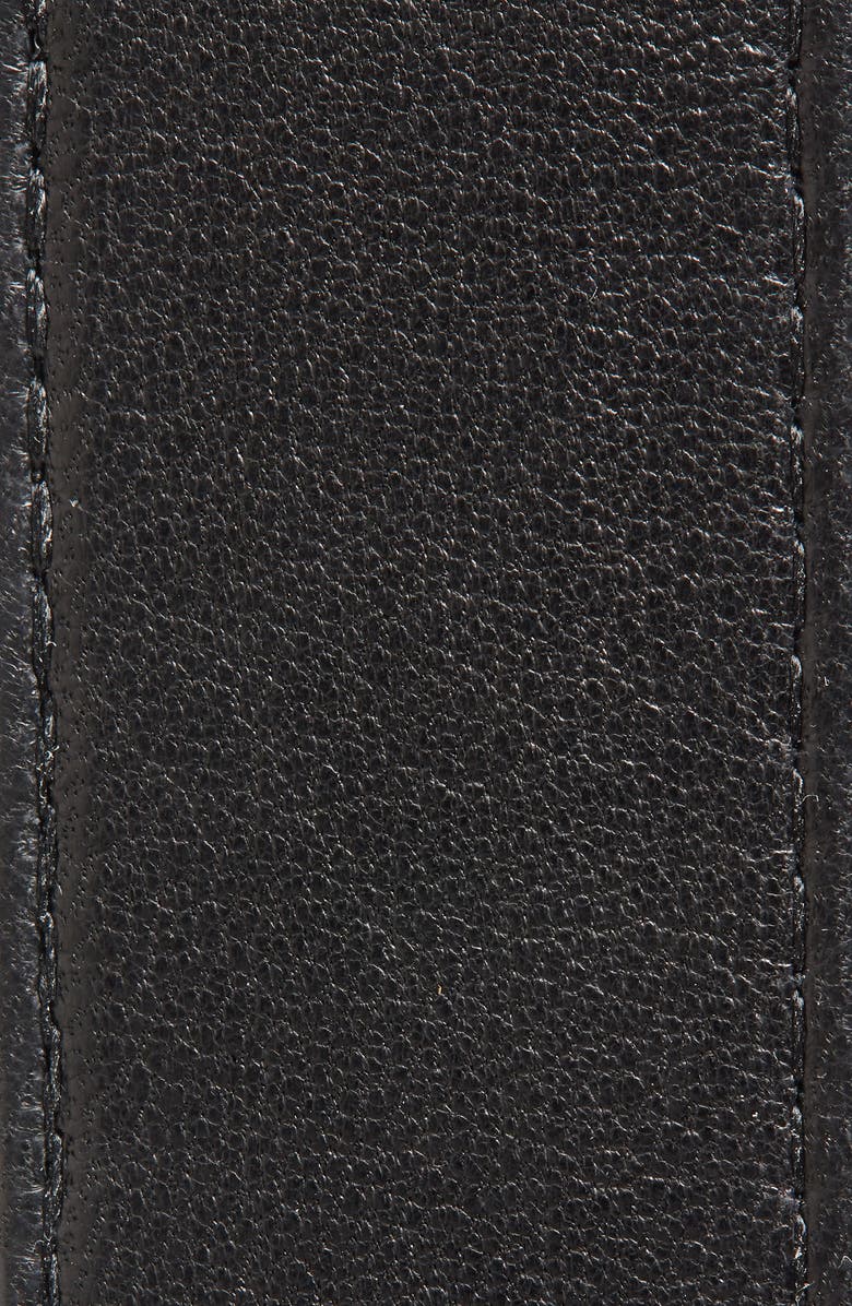 Raina Double Bee Clasp Leather Belt, Alternate, color, Black