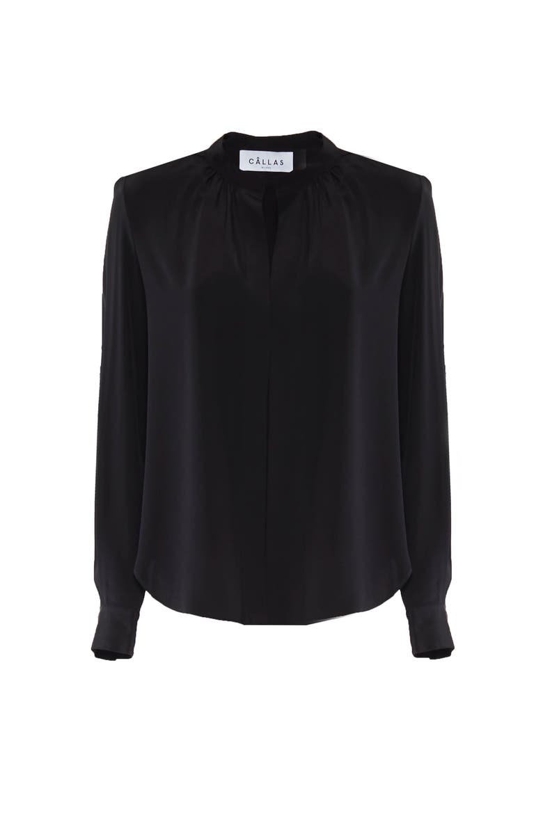 Callas Milano Olympia Silk Blouse, Main, color, Black
