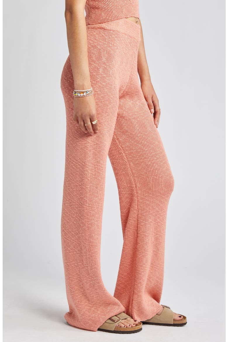 Tropics Pull-On Rib Stitch Pants, Alternate, color, CORAL