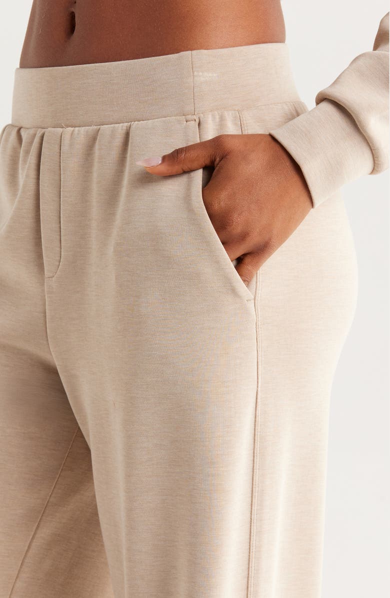 Zella Ultra Soft High Waist Straight Leg Pants, Alternate, color, Tan Kelp Heather