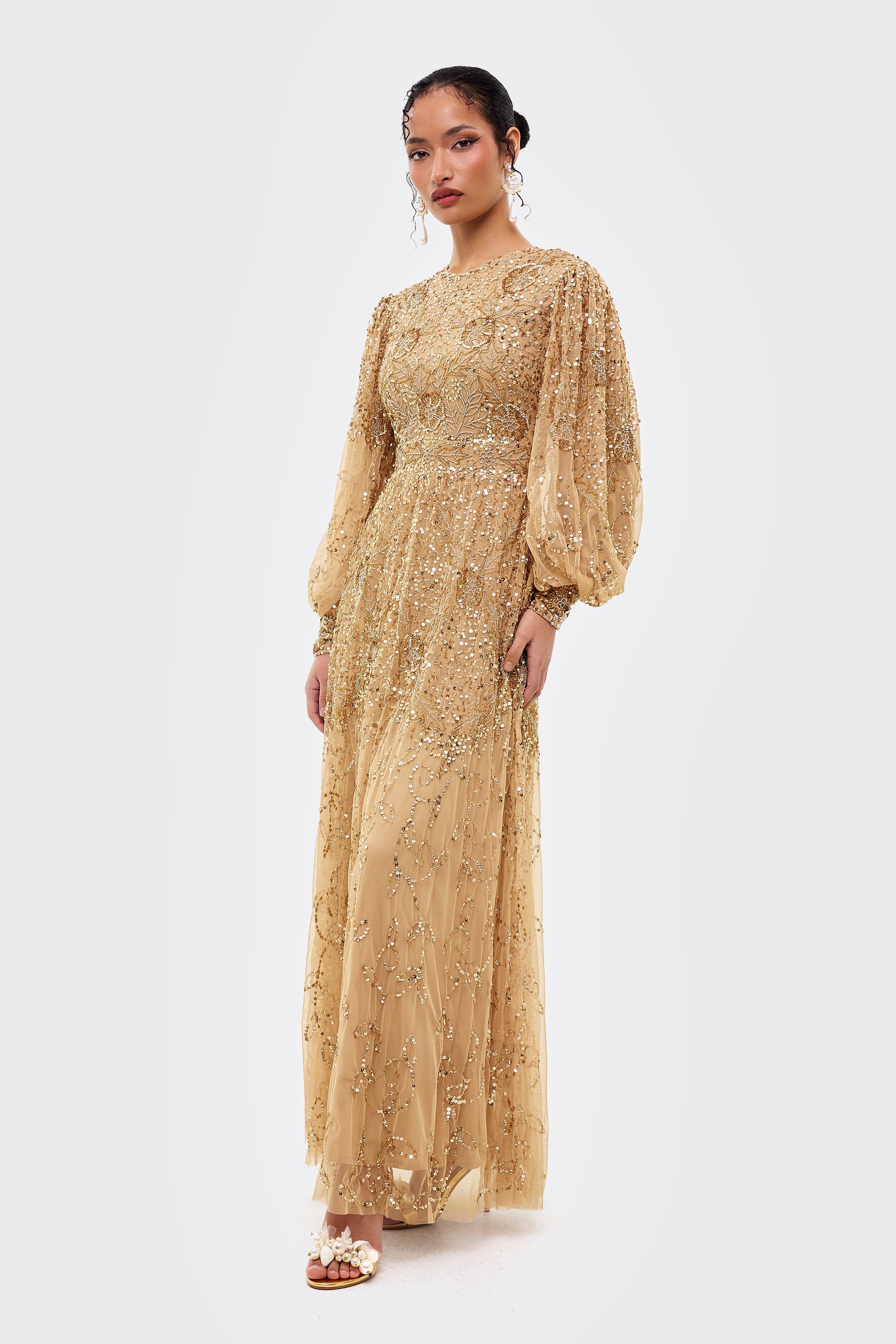 long sleeve embellished maxi dress Helsi Brown ensuring you stand out for all the right reasons at your next formal gathering. Embellished Maxi Maxi Long Sleeve