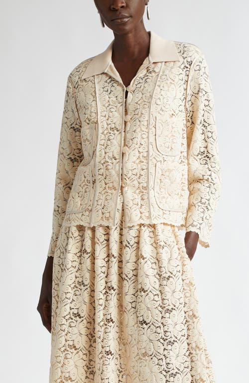 St John St. John Collection Floral Guipure Lace Jacket In Pink Blush