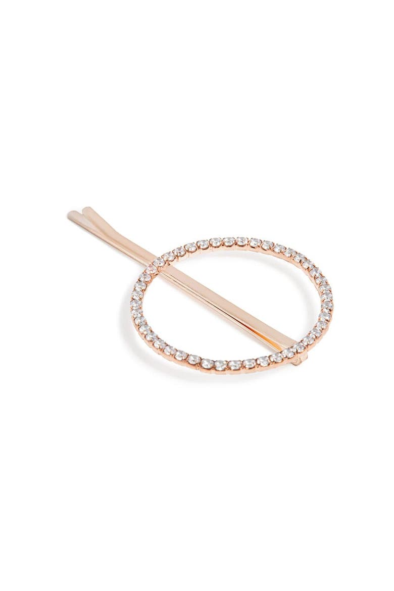 Open Circle Hair Pin, Alternate, color, Rose Gold