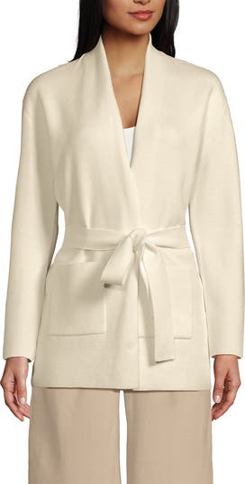 Lands' End Fine Gauge Milano Belted Long Line Cardigan