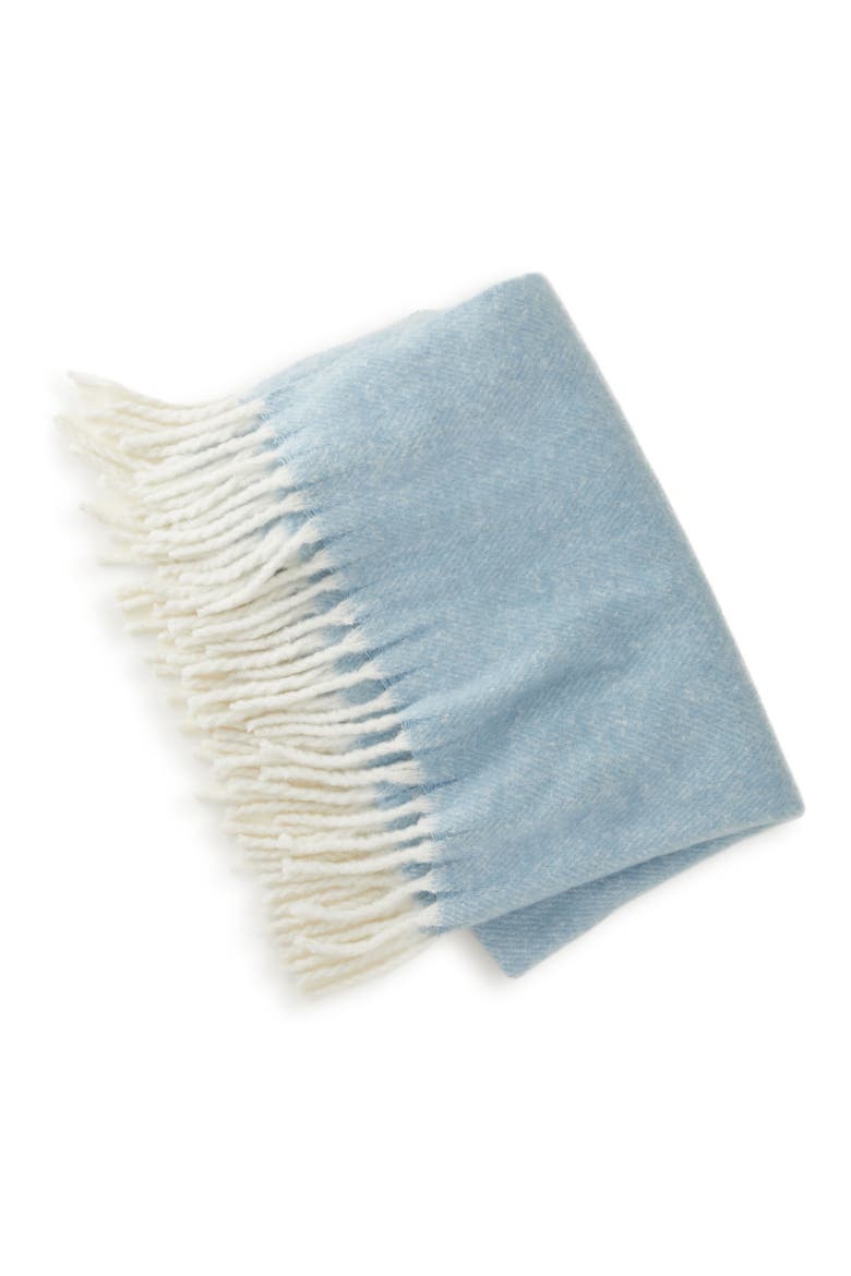 Fireside Fleece Throw Blanket, Main, color, SKY BLUE/ COCONUT CREAM