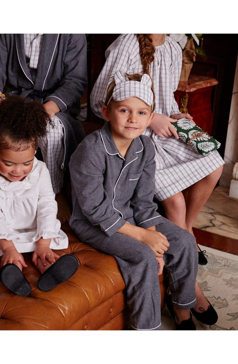 Petite Plume Kids' Gray Flannel Two-Piece Pajamas, Alternate, color, Grey