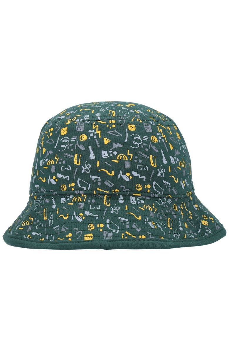 New Era Youth New Era Green Oakland Athletics Pattern Bucket Hat, Alternate, color, 
