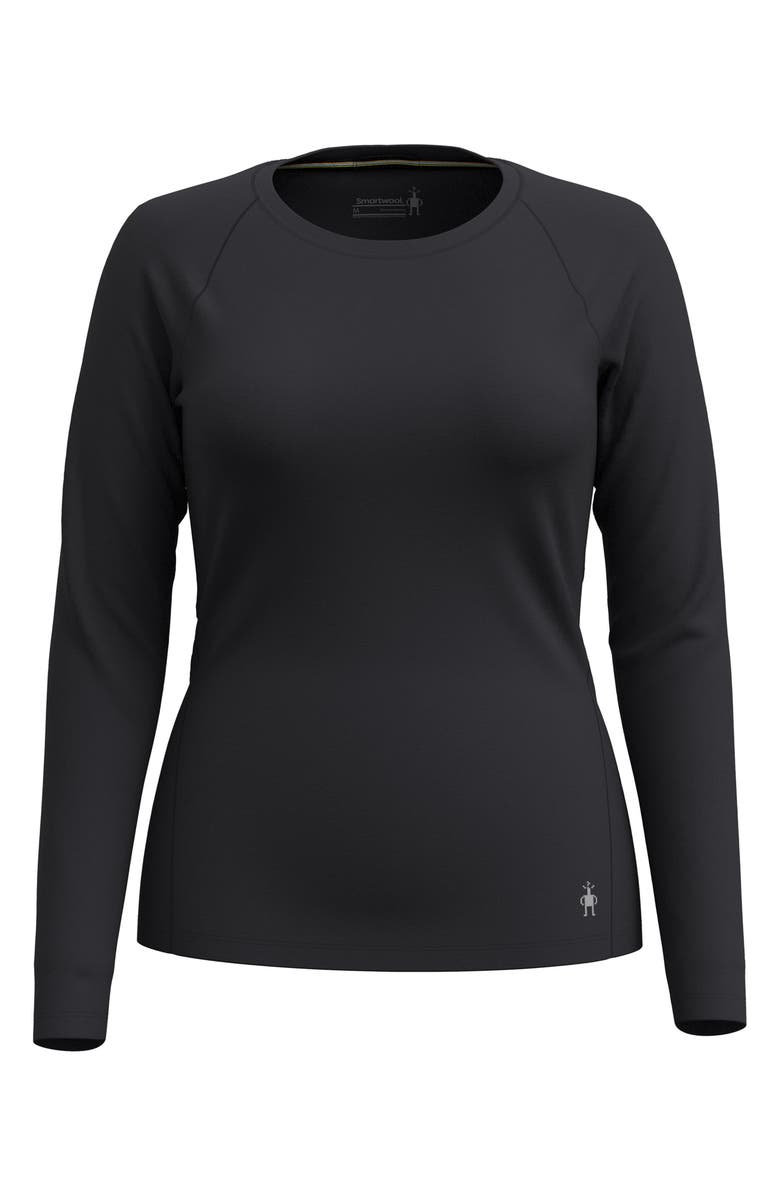 Smartwool Merino Wool Base Layer Crew Top, Main, color, Black