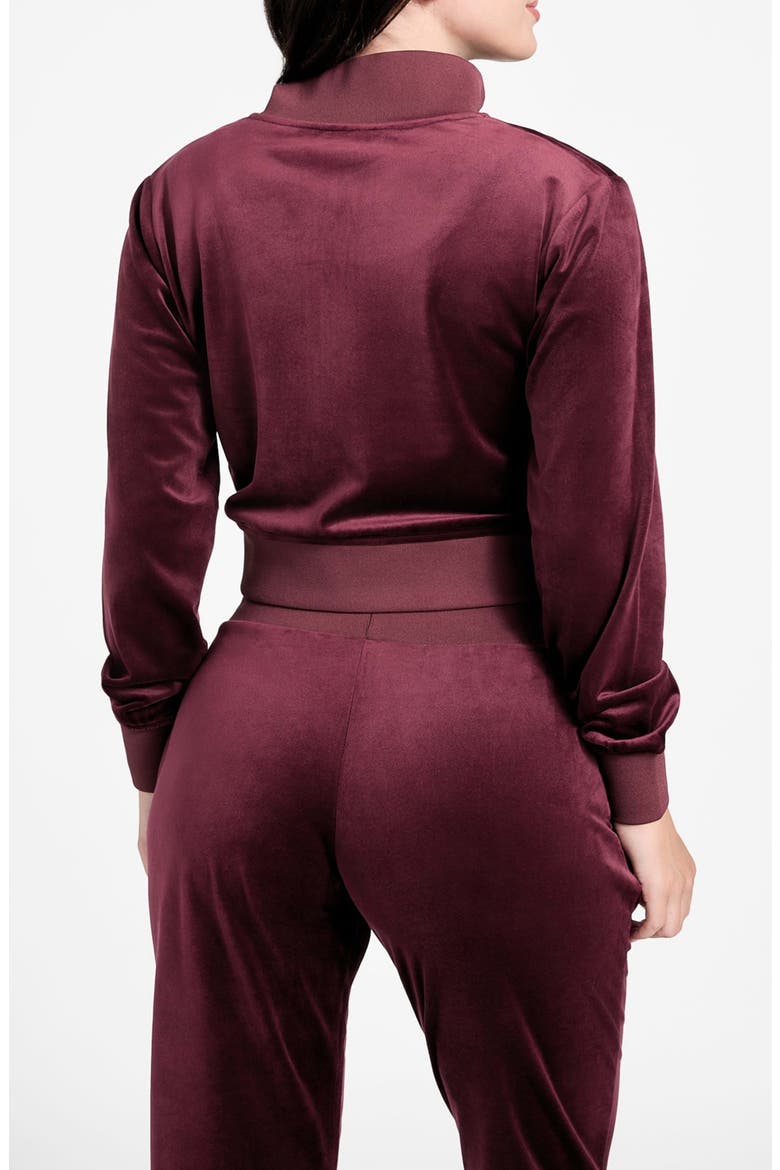 Couture Velour Zip-Up Sweatshirt, Alternate, color, PURPLE