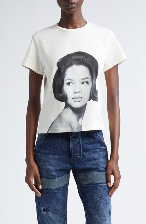 Wales Bonner Selah Crop Graphic T-Shirt in Ivory  product