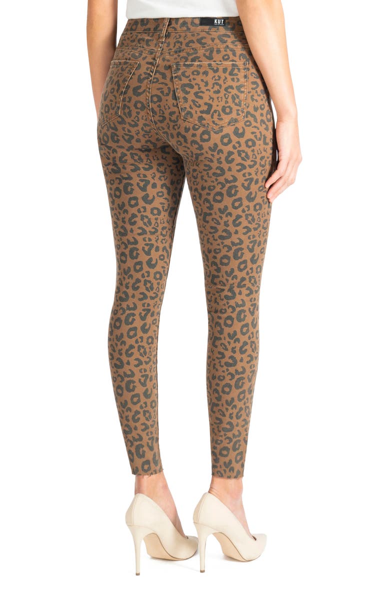 KUT from the Kloth Donna Leopard Print High Waist Ankle Skinny Jeans, Alternate, color,