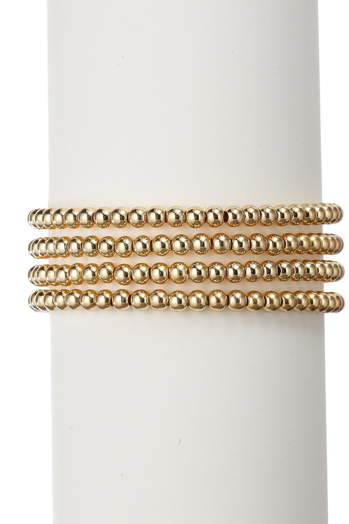 EYE CANDY LOS ANGELES 18K Gold Plated Beaded Stretch Ball Bracelet Set