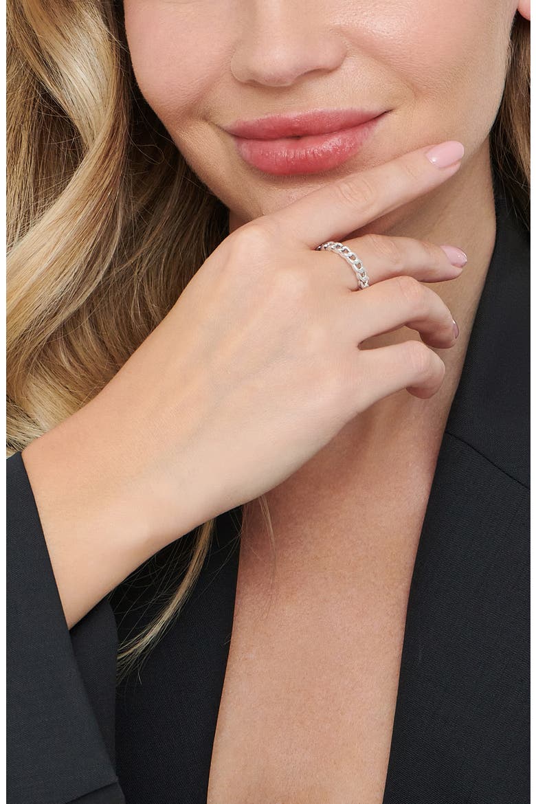 Curb Chain Ring, Alternate, color, SILVER