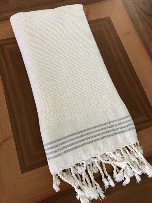 Olive And Linen Olive & Linen Whisper Weight Natural Turkish Hand Towel In Brown