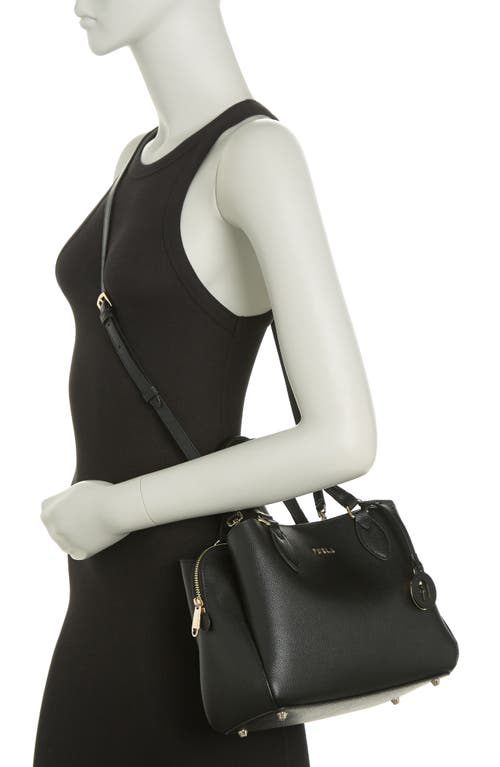 Furla Minerva Leather Satchel In Nero