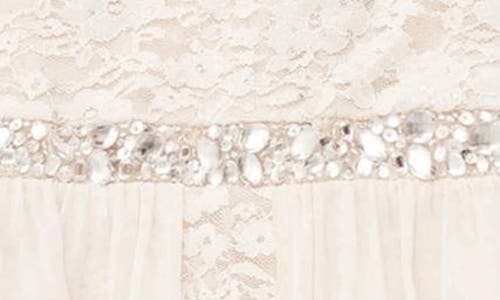 Speechless Kids' Glitter Lace Walk Thru Romper In Pale Blush
